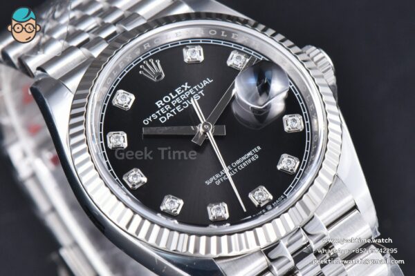 DateJust 36MM 126234 Clean CF Black Dial Diamond Marker Jubilee Bracelet VR3235 - Image 14