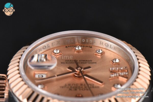 DateJust 28MM Ladies WF RG/SS RG Dial Diamond Marker Jubilee Bracelet A2236 - Image 14