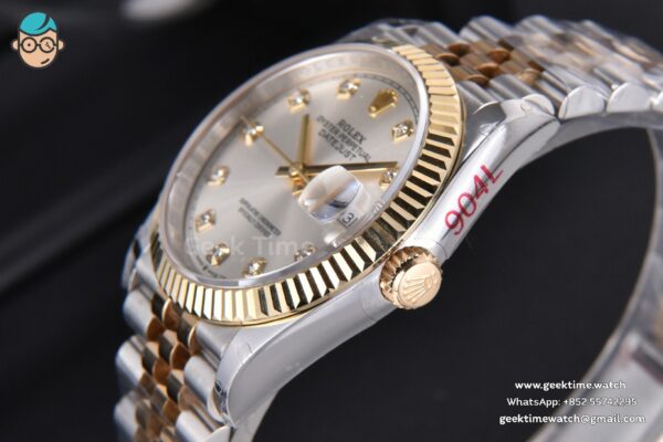 DateJust 36MM 904L YG/SS GMF Fluted Bezel Silver Dial Diamond Marker Jubilee Bracelet VR3235 - Image 14