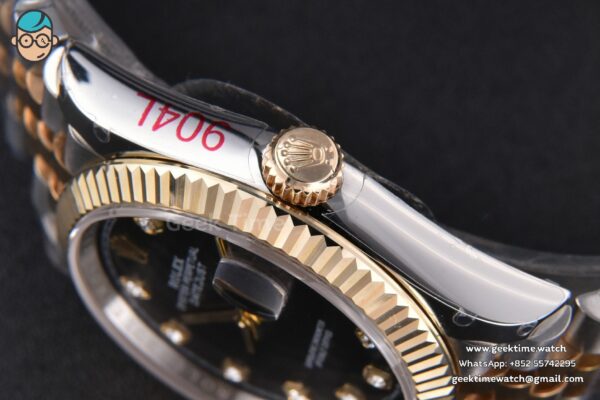 DateJust 36MM 904L YG/SS GMF Fluted Bezel Black Dial Diamond Marker Jubilee Bracelet VR3235 - Image 15