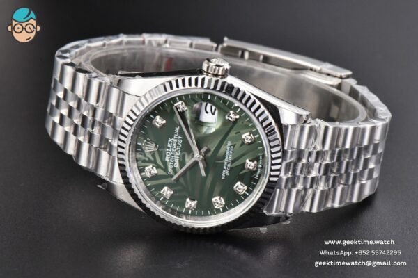 DateJust 36MM BPF Fluted Green Plam Dial Diamond Marker Jubilee Bracelet 2824 - Image 15