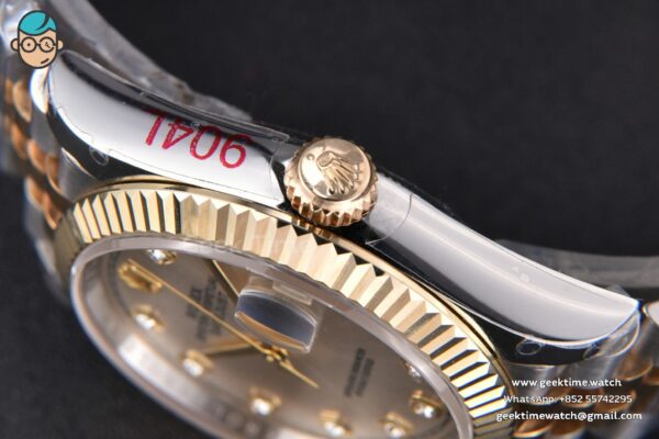 DateJust 36MM 904L YG/SS GMF Fluted Bezel Silver Dial Diamond Marker Jubilee Bracelet VR3235 - Image 15