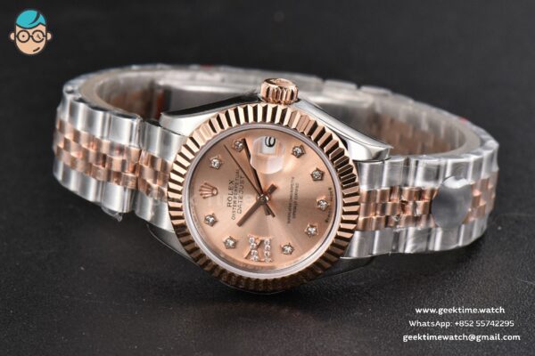 DateJust 28MM Ladies WF RG/SS RG Dial Diamond Marker Jubilee Bracelet A2236 - Image 15