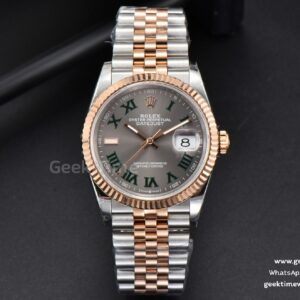 DateJust 36mm RG/SS BPF Fluted Bezel Gray Wimbledon Dial Jubilee Bracelet A2824
