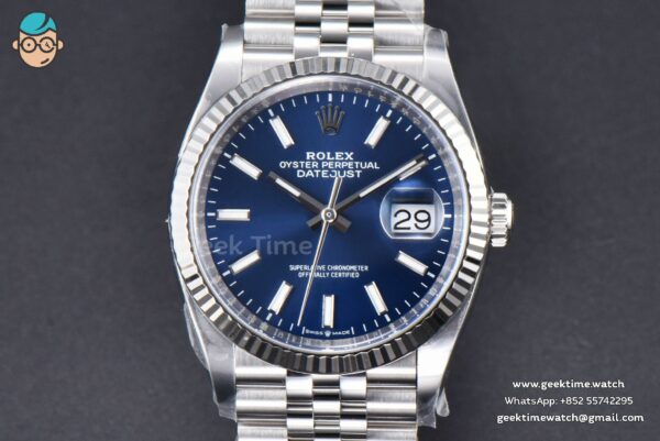 DateJust 36MM 126234 Clean Factory CF Blue Dial Jubilee Bracelet VR3235 - Image 3