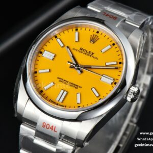 Oyster Perpetual 124300 41mm EWF Yellow Dial SS Bracelet A3230