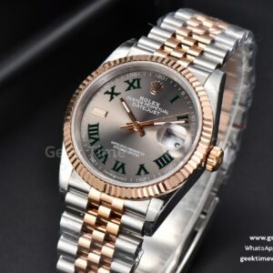 DateJust 36MM RG/SS BPF Fluted Bezel Gray Wimbledon Dial Jubilee Bracelet A2824