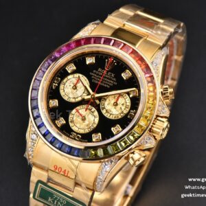 Daytona 116598 King YG Rainbow Diamond Black Dial YG Bracelet A7750