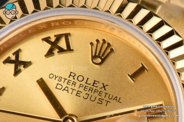 DateJust 28MM Ladies WF YG Gold Dial Roma Marker Jubilee Bracelet A2236 - Image 5