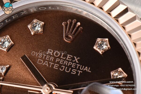 DateJust 28MM Ladies WF RG/SS Brown Dial Diamond Roma Marker Jubilee Bracelet A2236 - Image 5