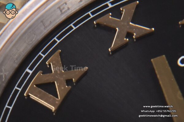 DateJust 36MM 904L YG/SS GMF Fluted Bezel Black Dial Roma Marker Jubilee Bracelet VR3235 - Image 6