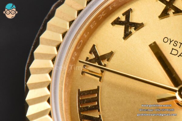 DateJust 28MM Ladies WF YG Gold Dial Roma Marker Jubilee Bracelet A2236 - Image 6