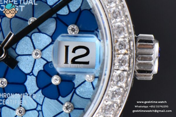 DateJust 31MM 904L GMF Diamond Bezel Blue Flowers Dial President Bracelet A2824 - Image 7