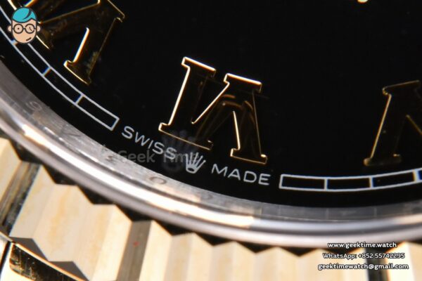 DateJust 36MM 904L YG/SS GMF Fluted Bezel Black Dial Roma Marker Jubilee Bracelet VR3235 - Image 8