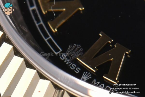 DateJust 36MM 904L YG/SS GMF Fluted Bezel Black Dial Roma Marker Jubilee Bracelet VR3235 - Image 10