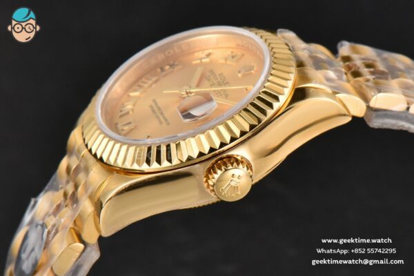 DateJust 28MM Ladies WF YG Gold Dial Roma Marker Jubilee Bracelet A2236 - Image 11