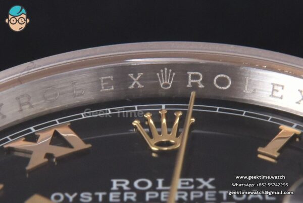 DateJust 36MM 904L YG/SS GMF Fluted Bezel Black Dial Roma Marker Jubilee Bracelet VR3235 - Image 11