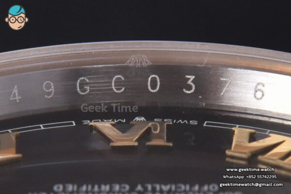 DateJust 36MM 904L YG/SS GMF Fluted Bezel Black Dial Roma Marker Jubilee Bracelet VR3235 - Image 12
