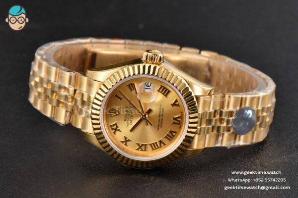 DateJust 28MM Ladies WF YG Gold Dial Roma Marker Jubilee Bracelet A2236 - Image 15