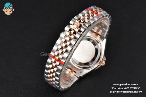 DateJust 28MM Ladies WF RG/SS Brown Dial Diamond Roma Marker Jubilee Bracelet A2236 - Image 30