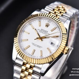 Datejust 41mm YG/SS GMF White Dial Stick Marker Fluted Bezel Jubille Bracelet VR3235