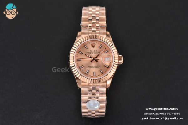 DateJust 28MM Ladies WF RG RG Dial Lume Marker Jubilee Bracelet A2236 - Image 2