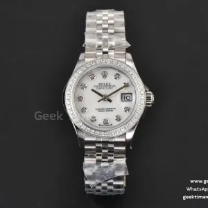 DateJust 28mm Ladies WF quadrante in madreperla con diamanti indice diamantato bracciale Jubilee A2236