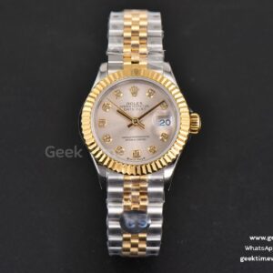 DateJust 28mm Ladies WF YG/SS cadran argenté index diamants bracelet Jubilee A2236