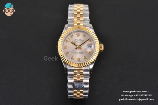DateJust 28MM Ladies WF YG/SS Silver Dial Diamond Marker Jubilee Bracelet A2236 - Image 2