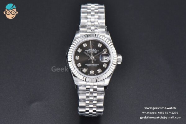 DateJust 28MM WF Gray Dial Diamond Marker Jubilee Bracelet A2671 - Image 2