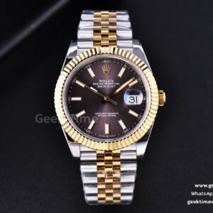 DateJust 41mm YG/SS GMF Gray Dial Stick Marker Fluted Bezel Jubilee Bracelet VR3235