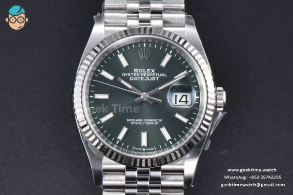 DateJust 36MM 126234 Clean CF Mint Green Dial Jubilee Bracelet VR3235 - Image 3