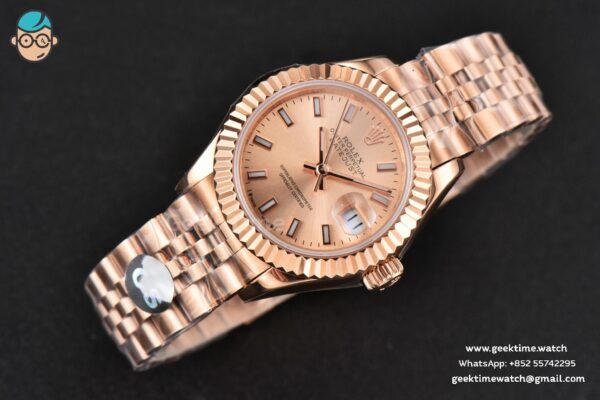 DateJust 28MM Ladies WF RG RG Dial Lume Marker Jubilee Bracelet A2236 - Image 5