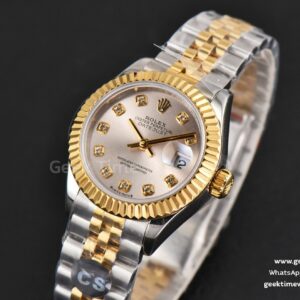 DateJust 28MM Ladies WF YG/SS Silver Dial Diamond Marker Jubilee Bracelet A2236