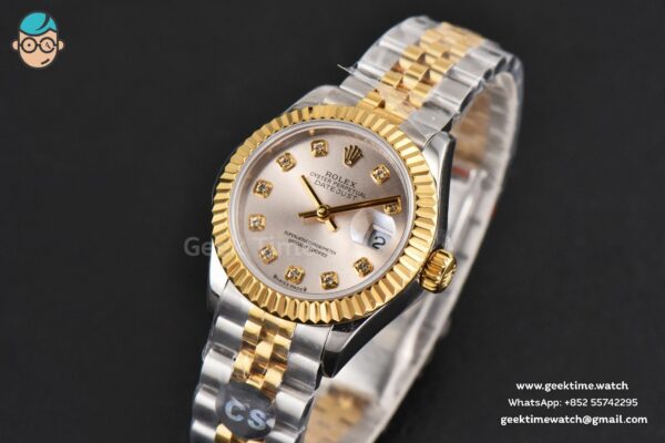 DateJust 28MM Ladies WF YG/SS Silver Dial Diamond Marker Jubilee Bracelet A2236