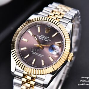 Datejust 41mm YG/SS GMF Gray Dial Stick Marker Fluted Bezel Jubille Bracelet VR3235