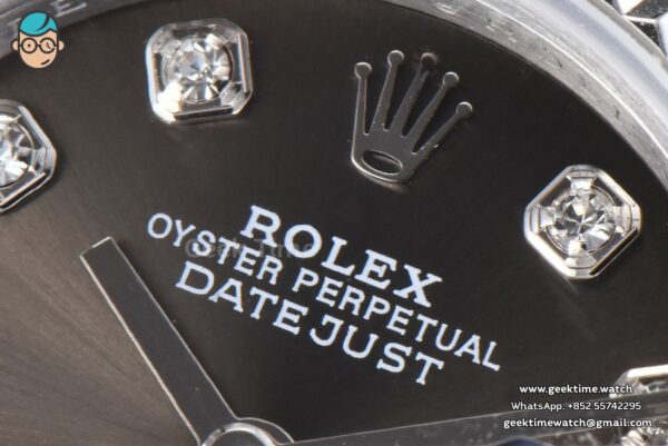 DateJust 28MM WF Gray Dial Diamond Marker Jubilee Bracelet A2671 - Image 5