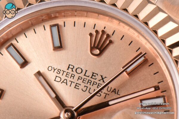 DateJust 28MM Ladies WF RG RG Dial Lume Marker Jubilee Bracelet A2236 - Image 7