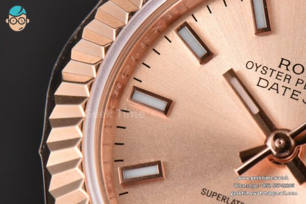 DateJust 28MM Ladies WF RG RG Dial Lume Marker Jubilee Bracelet A2236 - Image 10