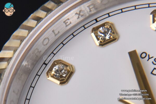 DateJust 36MM 904L YG/SS GMF Fluted Bezel White Dial Roma Marker Jubilee Bracelet VR3235 - Image 6