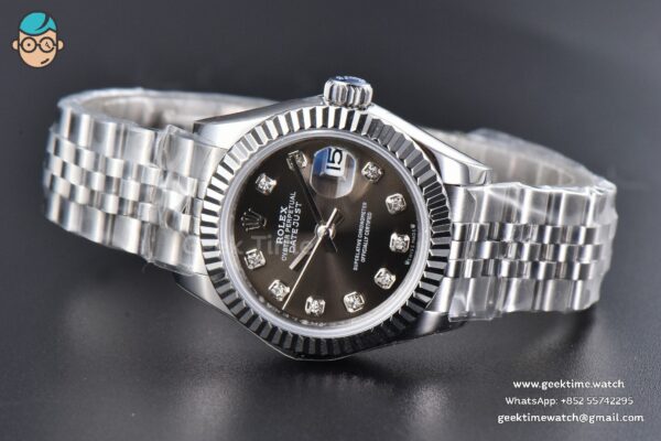 DateJust 28MM WF Gray Dial Diamond Marker Jubilee Bracelet A2671 - Image 7
