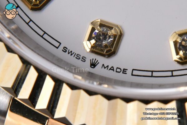 DateJust 36MM 904L YG/SS GMF Fluted Bezel White Dial Roma Marker Jubilee Bracelet VR3235 - Image 8