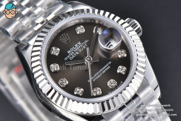 DateJust 28MM WF Gray Dial Diamond Marker Jubilee Bracelet A2671 - Image 8