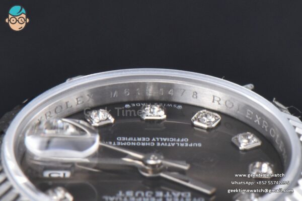 DateJust 28MM WF Gray Dial Diamond Marker Jubilee Bracelet A2671 - Image 9