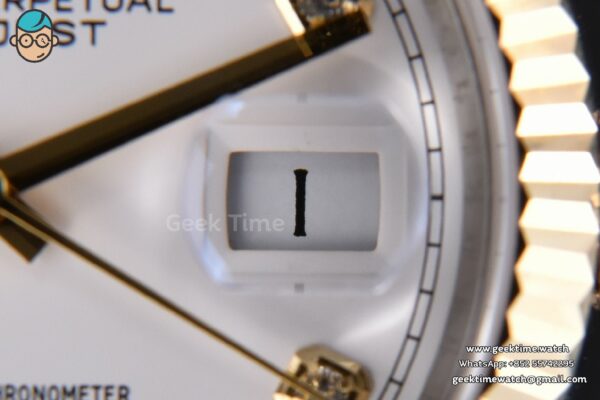 DateJust 36MM 904L YG/SS GMF Fluted Bezel White Dial Roma Marker Jubilee Bracelet VR3235 - Image 9