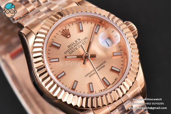 DateJust 28MM Ladies WF RG RG Dial Lume Marker Jubilee Bracelet A2236 - Image 21