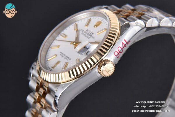 DateJust 36MM 904L YG/SS GMF Fluted Bezel White Dial Lume Marker Jubilee Bracelet VR3235 - Image 13