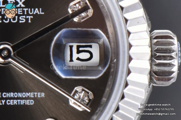 DateJust 28MM WF Gray Dial Diamond Marker Jubilee Bracelet A2671 - Image 13