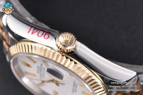 DateJust 36MM 904L YG/SS GMF Fluted Bezel White Dial Lume Marker Jubilee Bracelet VR3235 - Image 15