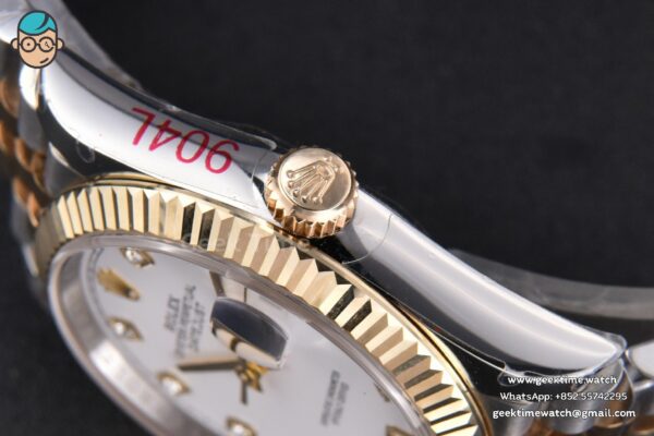 DateJust 36MM 904L YG/SS GMF Fluted Bezel White Dial Roma Marker Jubilee Bracelet VR3235 - Image 15